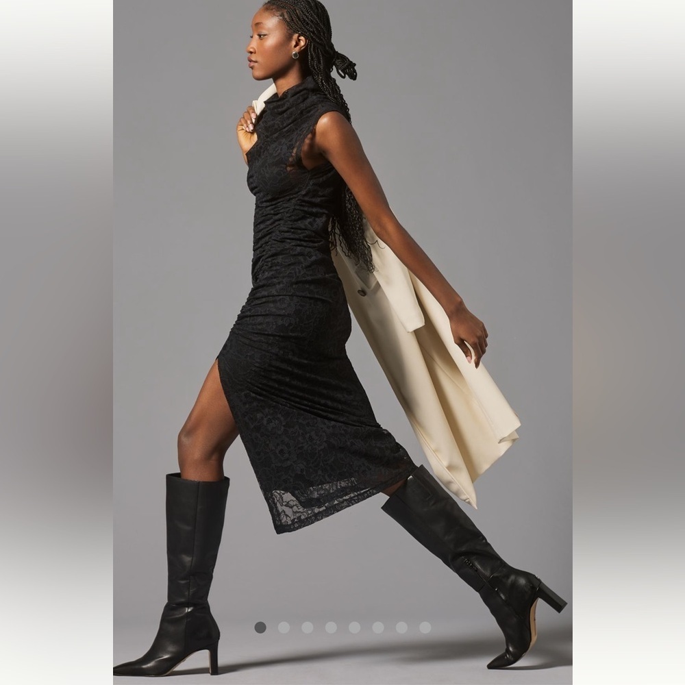 Anthropologie NWT The Maya Ruched Cowl-Neck Dress: Lace Edition size XS. - Picture 2 of 16